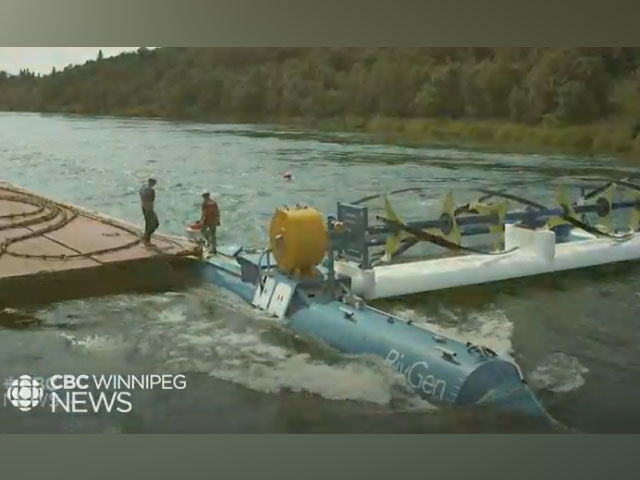 System that generates power from river currents being tested in Manitoba