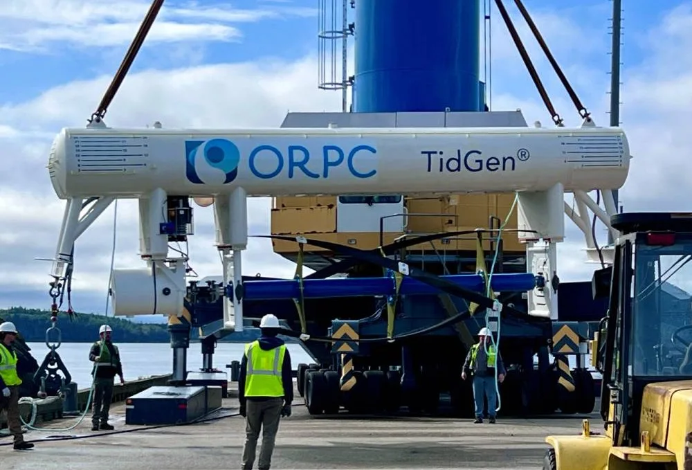 ORPC small TidGen device ahead of its deployment in Eastport, Maine.