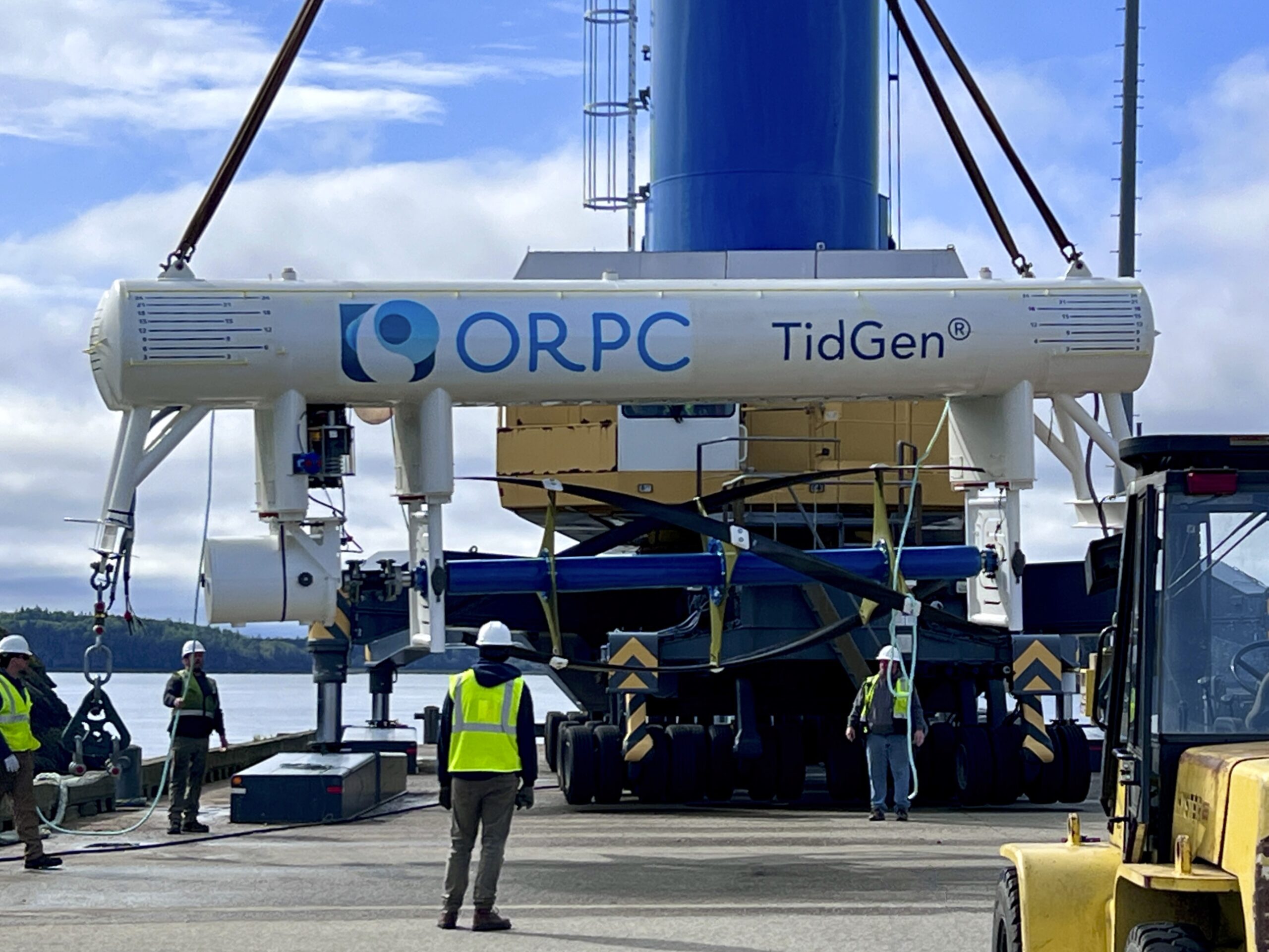 ORPC single turbine TidGen® Device, pre-deployment, Cobscook Bay, Eastport, Maine